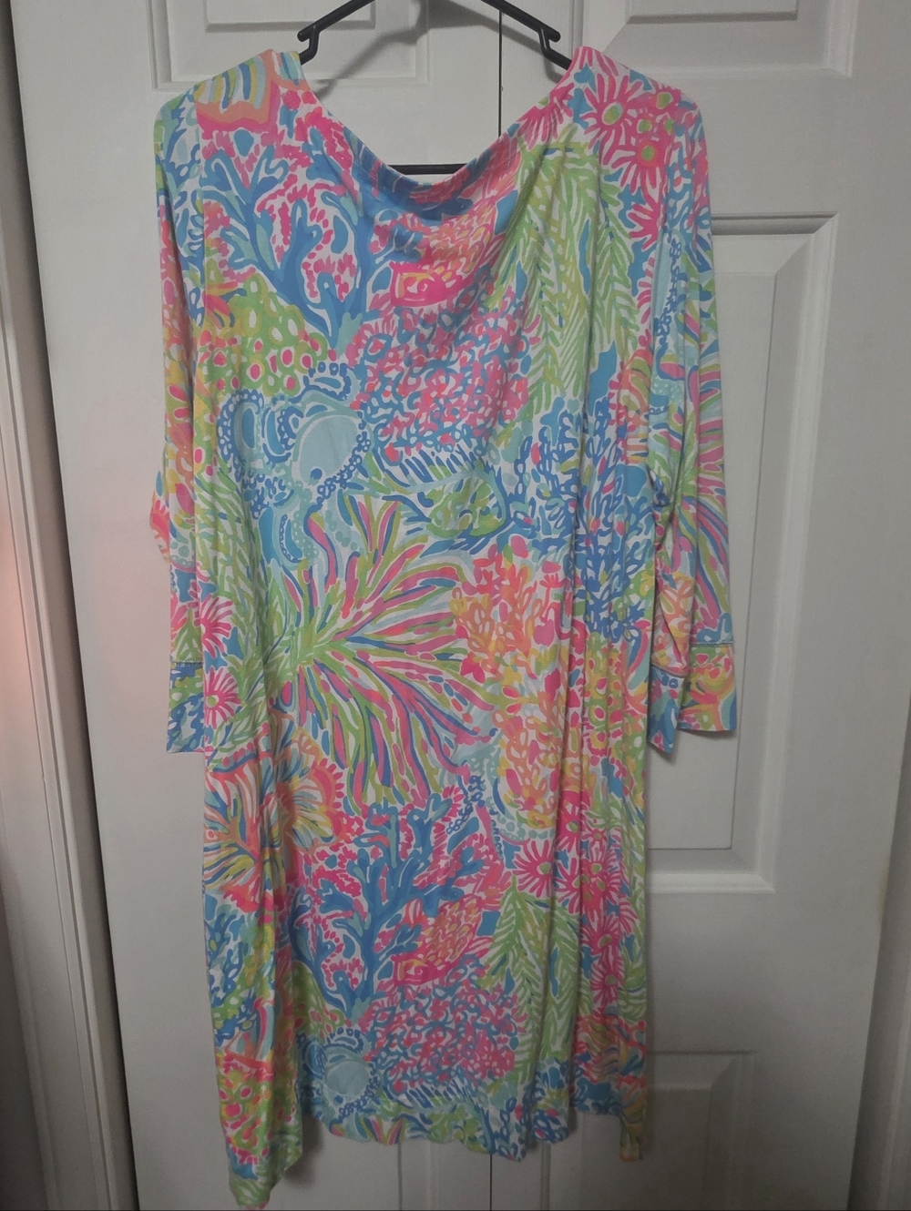 Lilly Pulitzer Sophie Dress Zanzibar Blue Bunny Business Size XL 3/4 Sleeve /cb - Picture 5 of 11